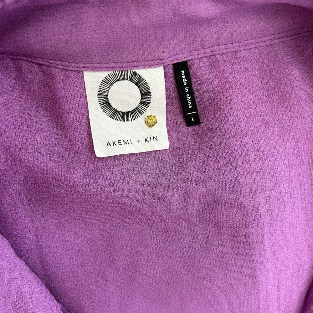 Anthropologie/Akemi + Kin Purple Longline Button-Up Shirt/Dress - Picture 9 of 10